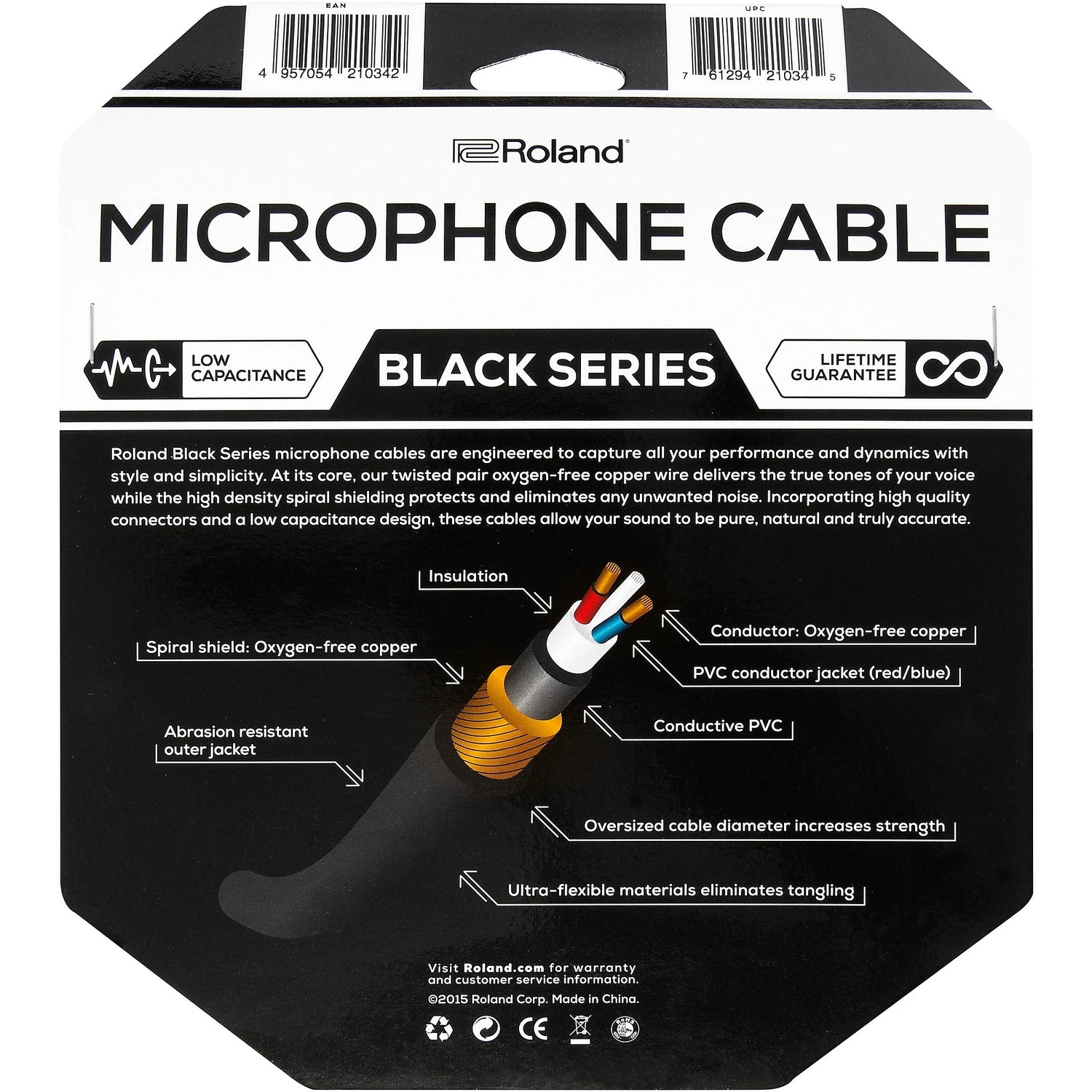 Roland 'Black Series' Microphone Cable (XLR Male to XLR Female) - 25 Feet 2
