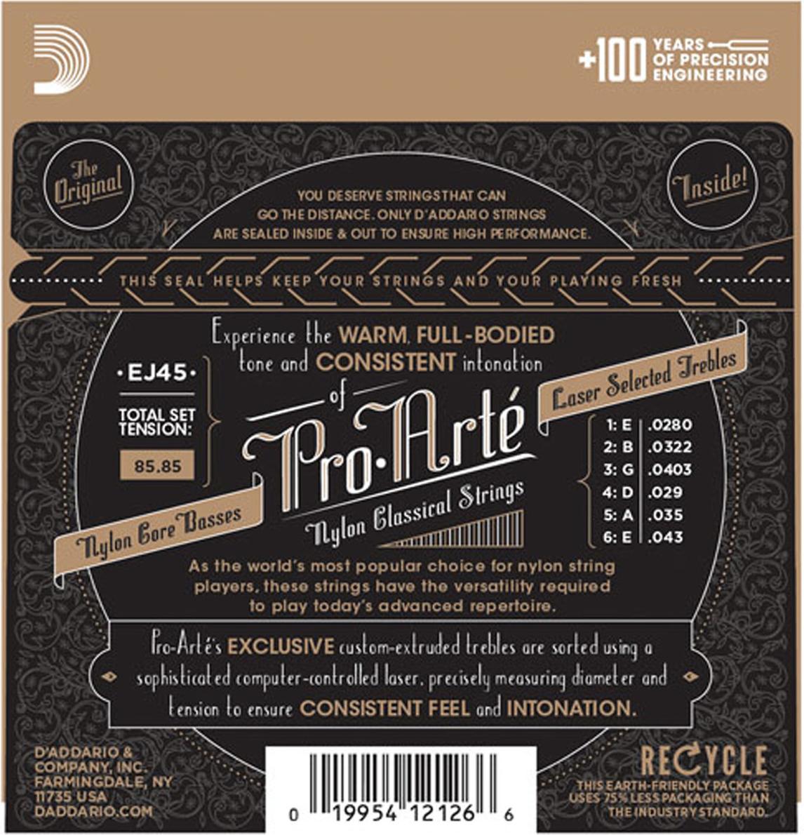 D'Addario EJ45 Pro-Arte Normal Tension Classical Guitar Strings 2