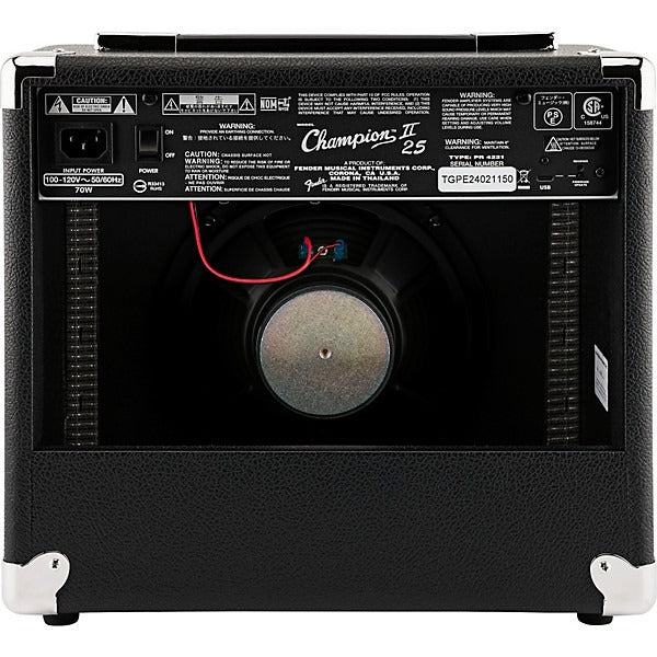 Fender Champion II 25 Combo Guitar Amplifier - Black 3