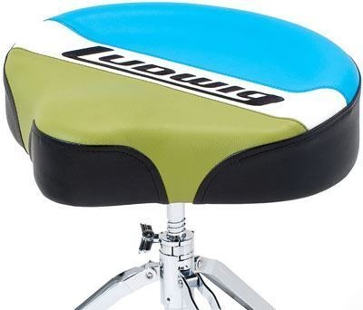 Ludwig Atlas Classic Saddle Drum Throne - Olive/Blue 5