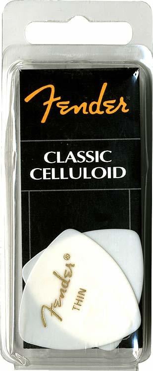Fender Classic Celluloid White Heavy Picks (12 Pack)