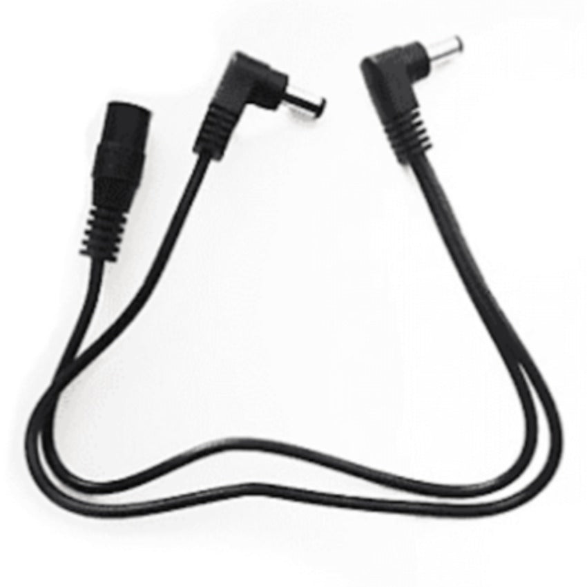 Truetone MC2 Angled to Straight 2-Plug Daisy Chain Power Extension Cable - 24\" 2