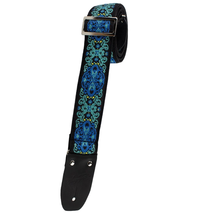 Henry Heller 2\" Tri-Glide Woven Jacquard Guitar Strap - Blue Green