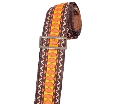 Henry Heller 2\" Deluxe Vintage Series Jacquard Guitar Strap - Brown 2