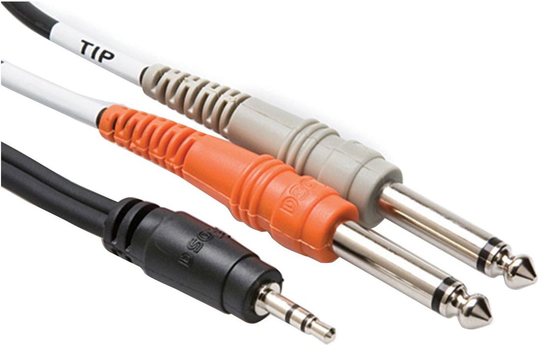 Hosa CMP153 3.5mm (Male Stereo) - (2)1/4 (Male Mono) Y-Cable 3'