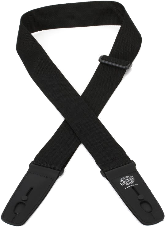 Lock-It Straps 2\" Poly Pro Guitar Strap - Black