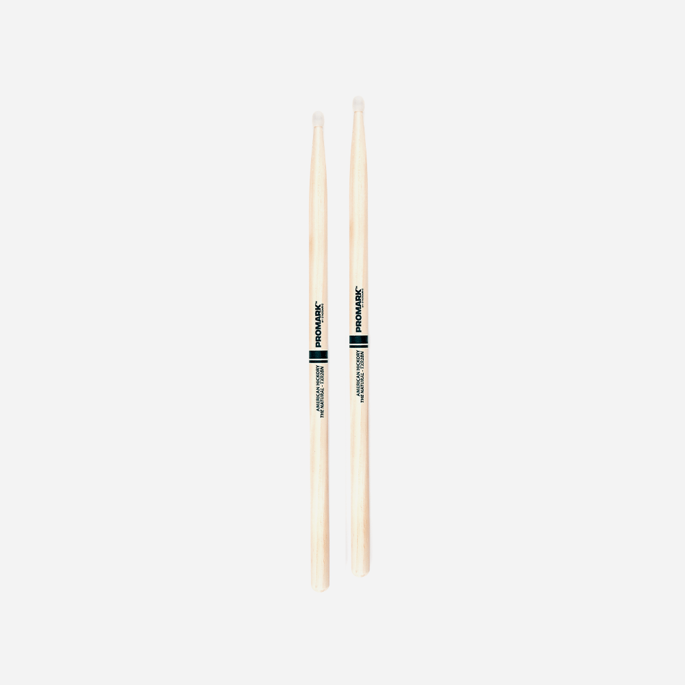 Promark 2BN Natural Hickory Nylon Tip Drum Sticks 3