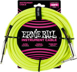 Ernie Ball 6080 10' Braided Cable w/Right Angle (Neon Yellow)