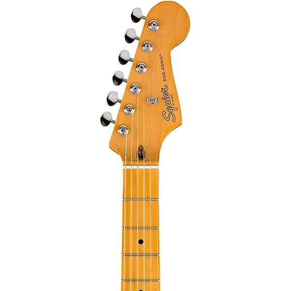 Squier Classic Vibe Duo-Sonic HS Electric Guitar  - Desert Sand With Gold Anodized Pickguard 3