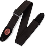 Levy MSSC8-BLK Black Cotton Guitar Strap with Suede Ends