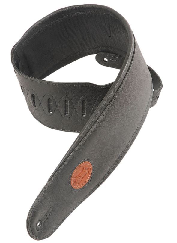 Levys MSS2-4-BLK 4 1/2\" Wide Black Garment Leather Bass Strap 2