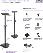 Onstage SMS6600-P Hex-Base Heavy Duty Monitor Stand (Pair) 2
