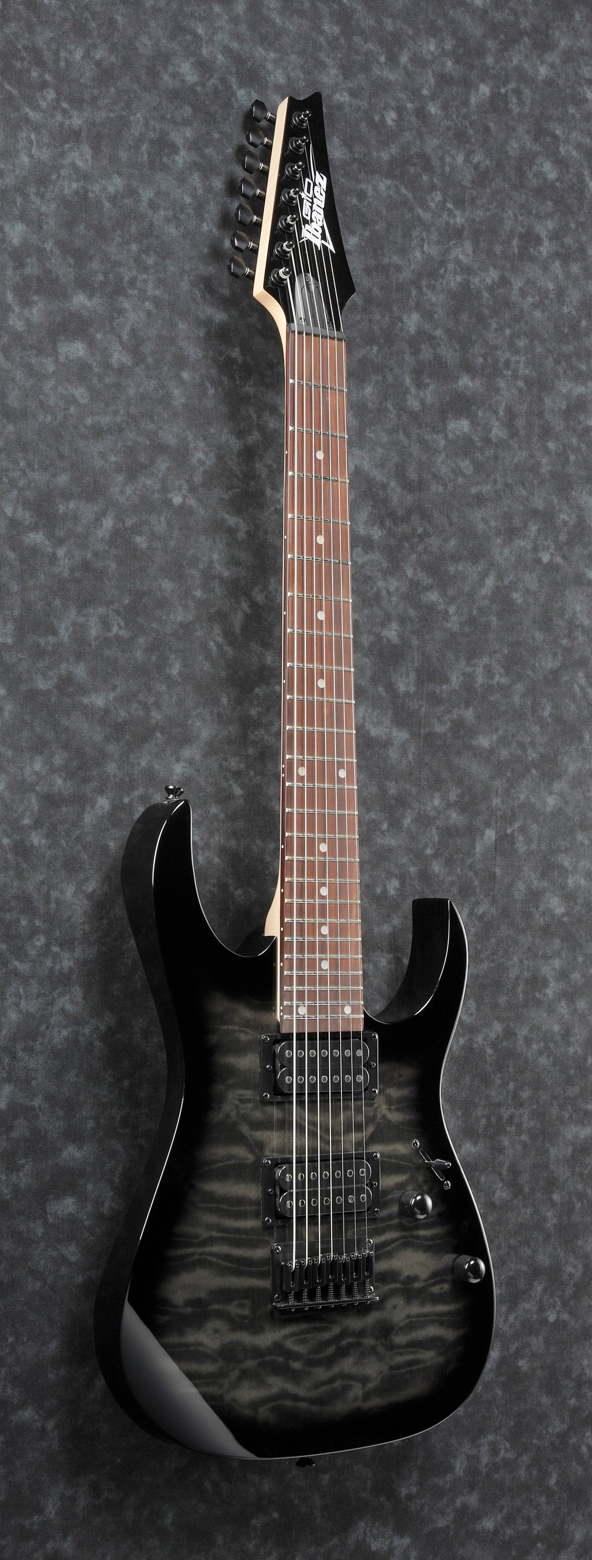 Ibanez GRG7221QATKS 7-string Electric Guitar Transblack 4