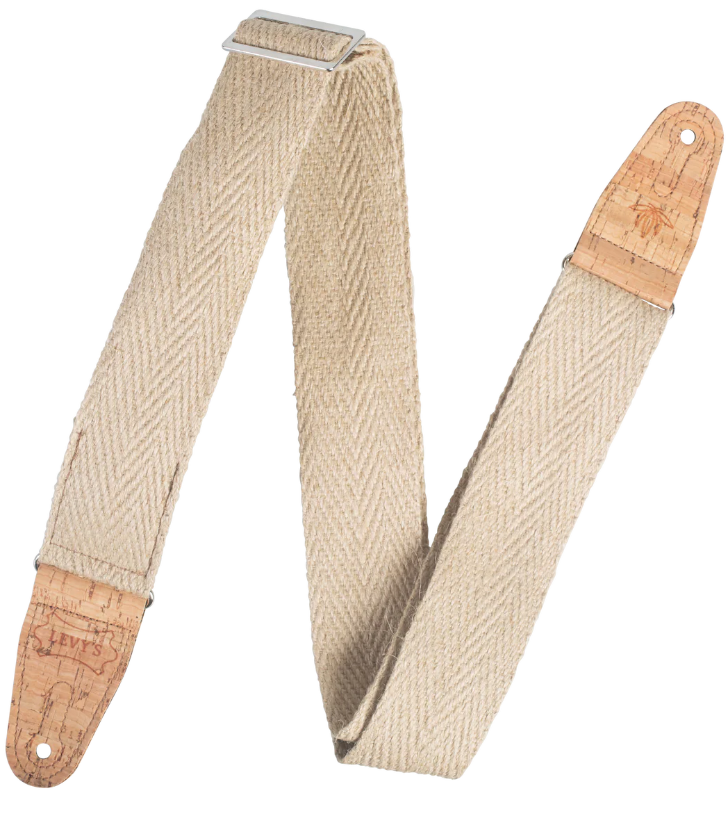 Levys MH8P-NAT 2\" Wide Hemp Guitar Strap - Natural