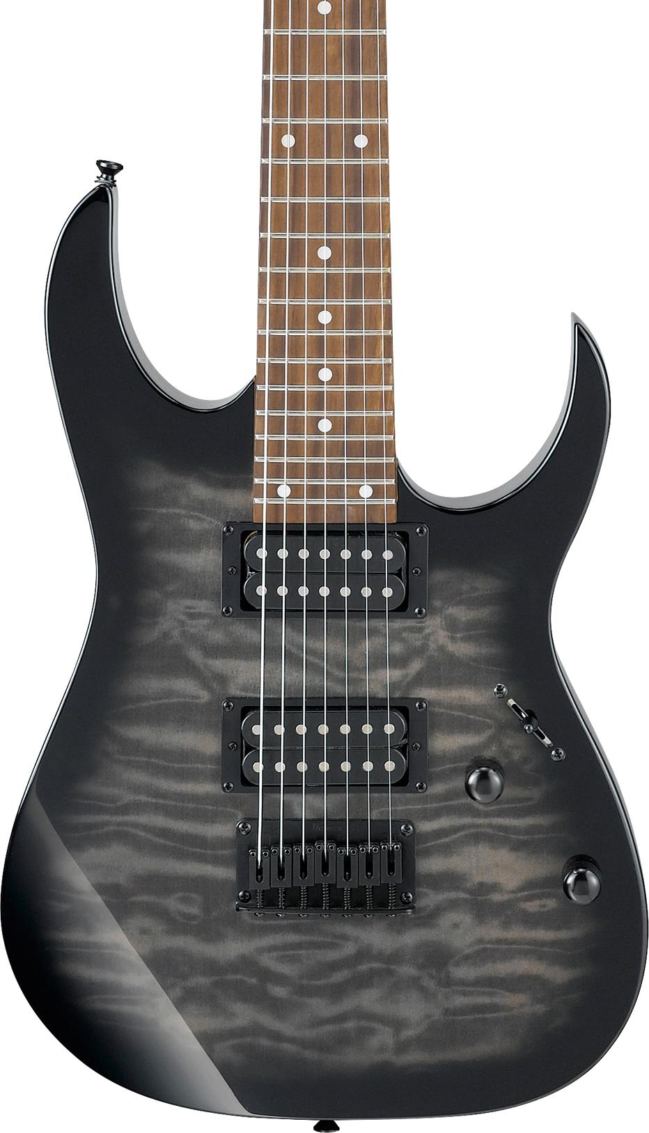 Ibanez GRG7221QATKS 7-string Electric Guitar Transblack