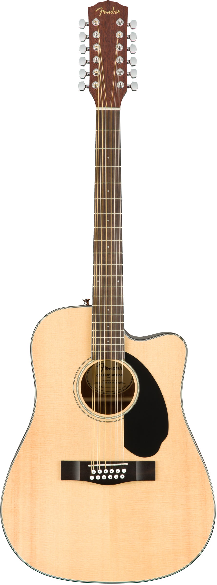 Fender CD-60SCE Acoustic-Electric Dreadnought 12-String Guitar Natural front view