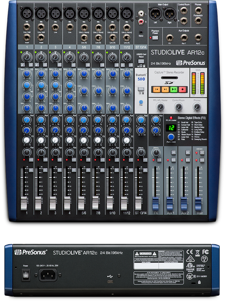 PreSonus StudioLive AR12c 12-channel USB-C Mixer