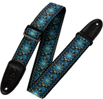 Levys M8HT-04 2\" Wide Jacquard Guitar Strap - Blue and Yellow Floral