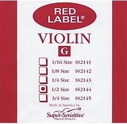 Super Sensitive Red Label Violin G String  1/2