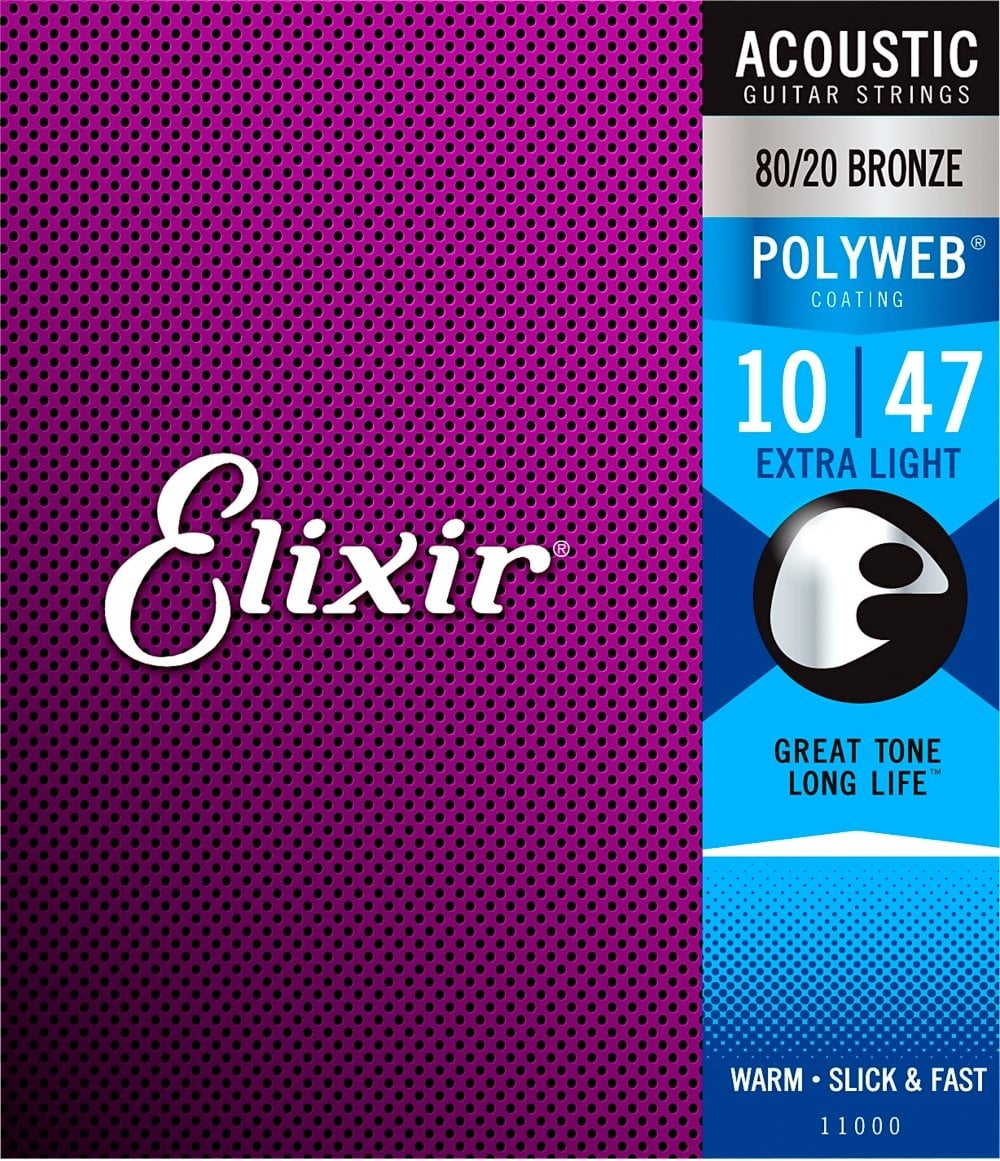 Elixir Polyweb 80/20 Bronze Acoustic Guitar Strings - (.010 -.047)