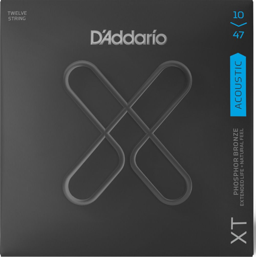 D'Addario XTAPB1047-12 Phosphor Bronze 12-String Acoustic Guitar Strings Light (10-47)