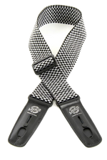 Lock-It Straps 2\" Poly Pro Guitar Strap - Silver & Black