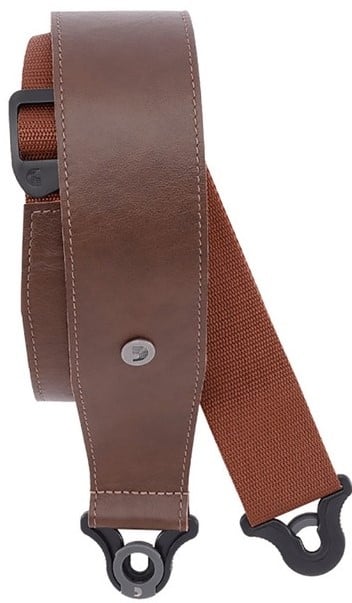 D'Addario Comfort Leather Auto Lock 2.5\" Guitar Strap - Brown