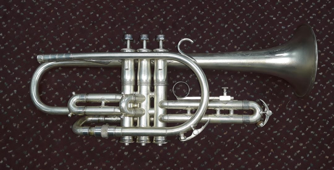 Used H.N. White 'King' Master Model Bb Cornet - Matte Silver-Plate 4