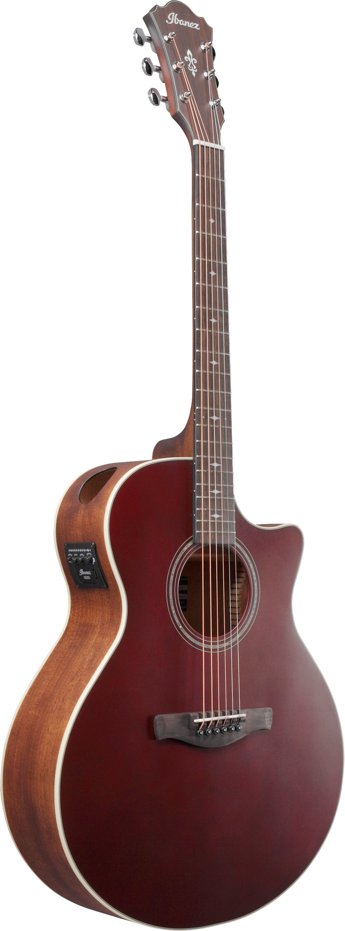 Ibanez AE100BUF Grand Auditorium Acoustic Electric Guitar - Burgundy Flat 8