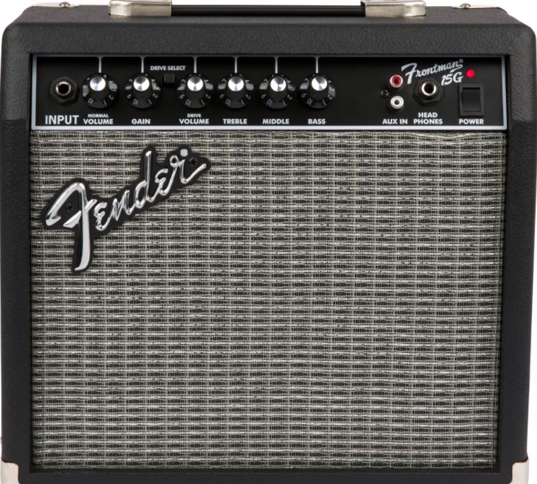 Fender Frontsman 15G Guitar Amplifier front view with controls and speaker grille