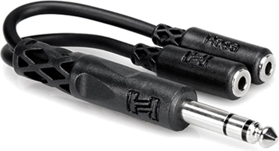 Hosa YMP234 1/4\" (Male Stereo) - (2) 3.5mm (Stereo) Adapter