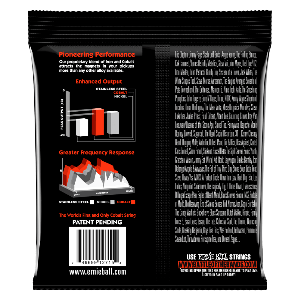 Ernie Ball 2715 Cobalt Skinny Top Heavy Bottom Slinky 10-52 Electric Guitar String Set 2