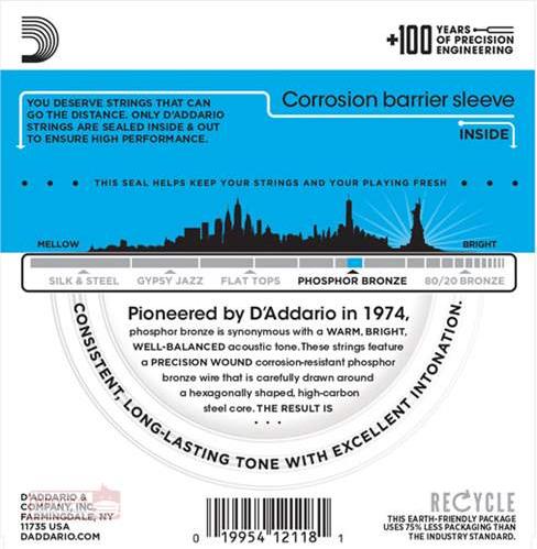 D'Addario EJ38 12-String Light 10-47 Phosphor Bronze Acoustic Strings 2
