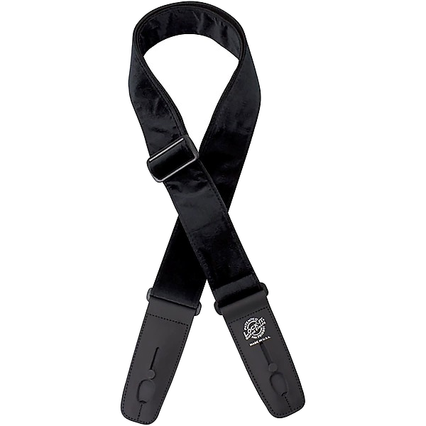 Lock-It Straps 2\" Crushed Velvet Guitar Strap - Black