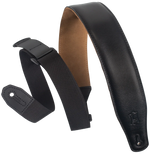 Levys MRHGS-BLK 2.5\" Wide Garment Leather Ripchord Guitar Strap - Black