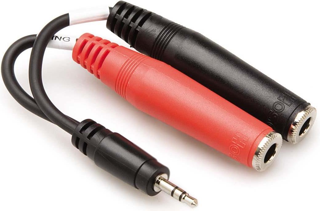 Hosa YMP137 3.5mm (Stereo) - Dual 1/4\" (Female Mono) Adapter