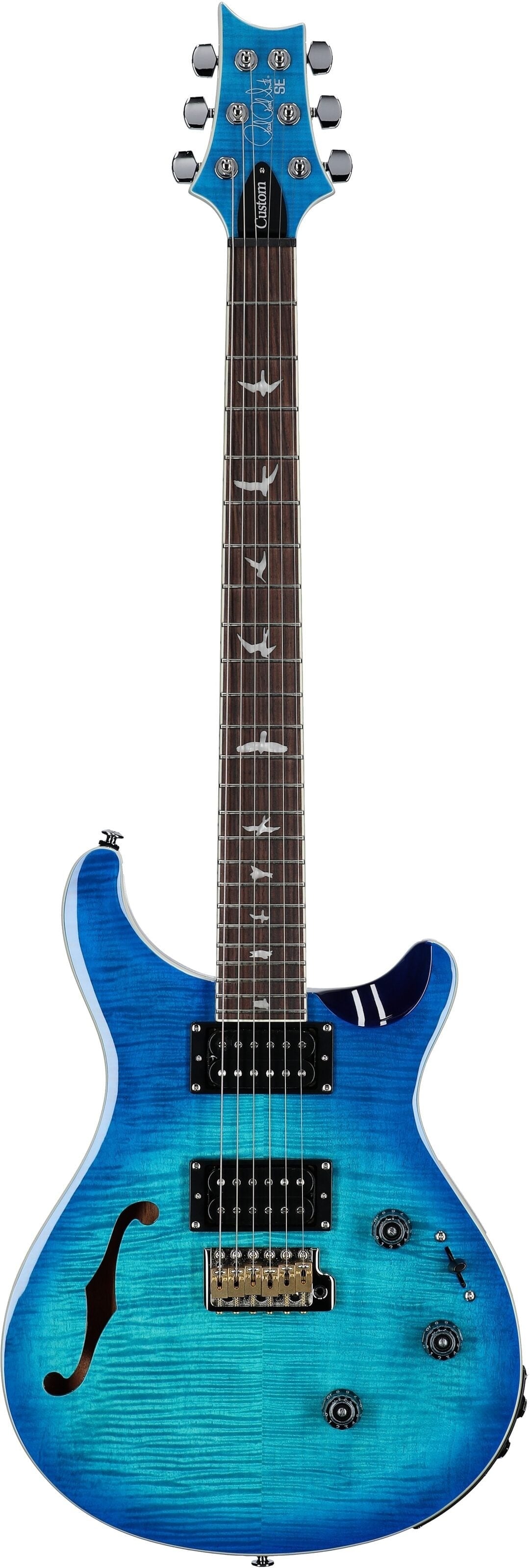 PRS SE Custom 24 Semi-Hollow Piezo Electric Guitar - Lake Blue 3