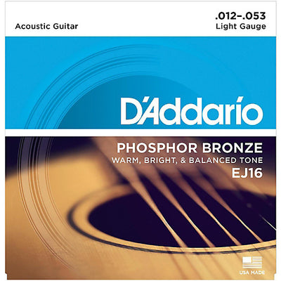 D'Addario EJ16 Phosphor Bronze Light Acoustic Guitar Strings