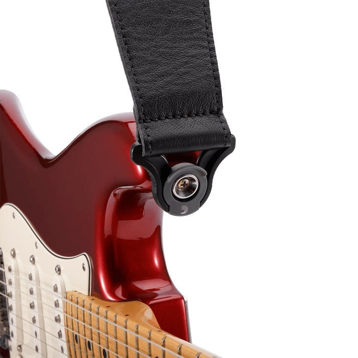 D'Addario Comfort Leather Auto Lock 3\" Guitar Strap - Black 2