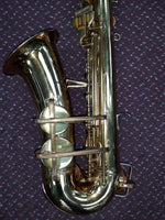 Used Buescher Aristocrat Big \"B\" Series II Brass Lacquer Alto Saxophone 8