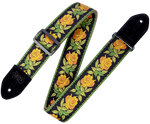 Levys MC8JQ-004 2\" Wide Woven Cotton Guitar Strap - Yellow Floral