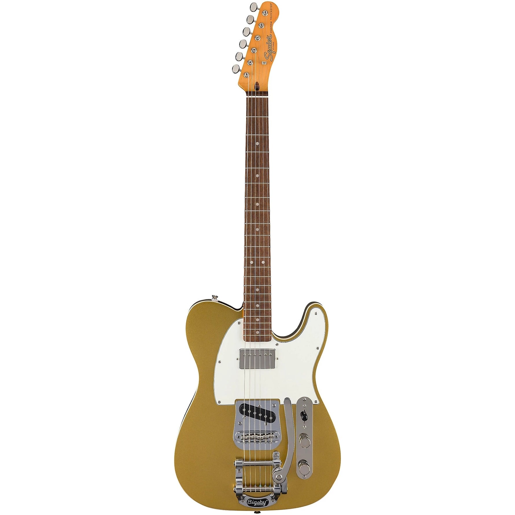Squier Classic Vibe '60s Custom Telecaster SH Electric Guitar with Bigsby - Aztec Gold 2