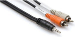 Hosa CMR210 3.5mm (Stereo) - (2) RCA Male (Mono) Cable 10'