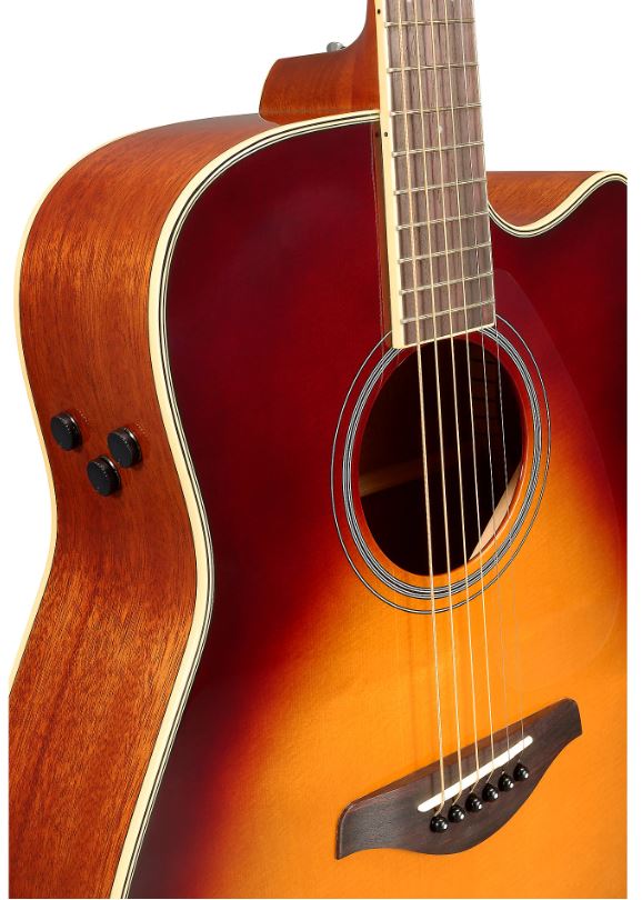 Yamaha FGC-TA TransAcoustic Dreadnought Acoustic-Electric Guitar - Brown Sunburst 4
