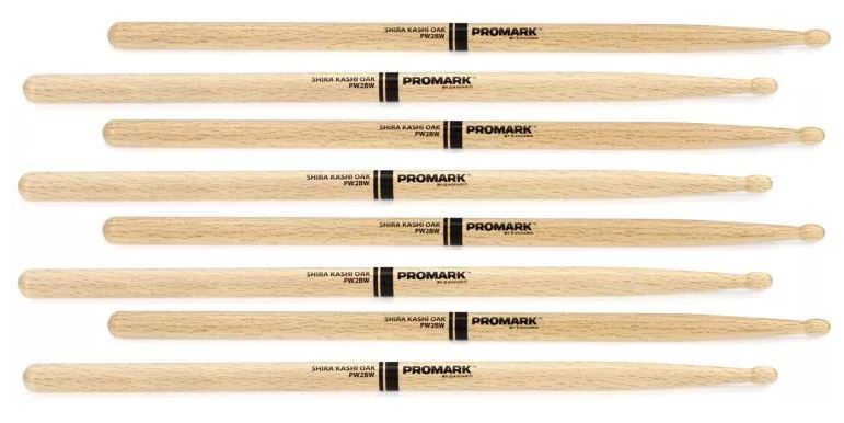 Promark PW2BW-4P Shira Kashi Attack 2B Oak (Wood Tip) - 4 Pair 2