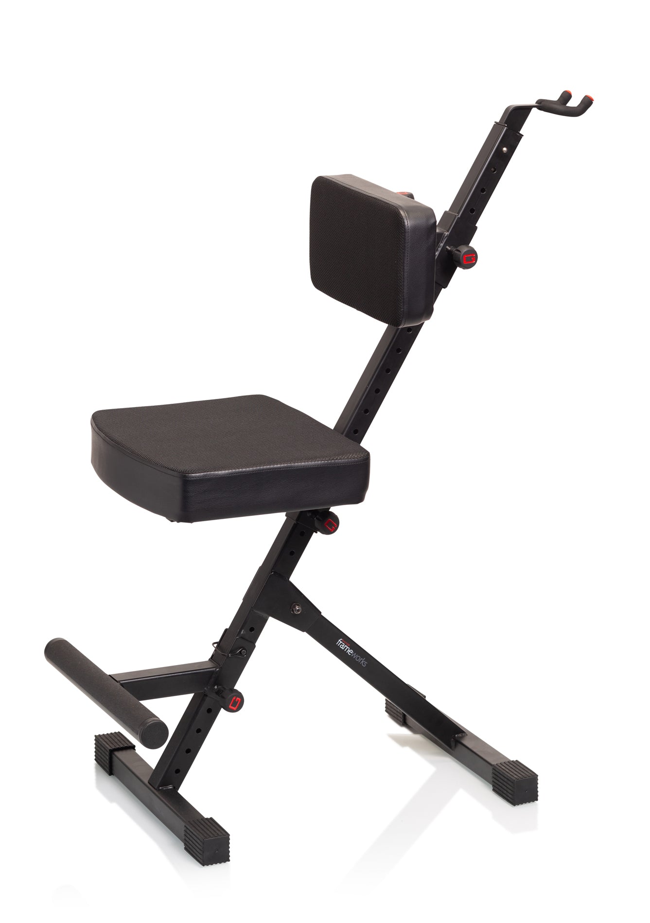 Frameworks GFW-GTR-SEATDLX Deluxe Guitar Seat w/ Adjustable Back Rest & Guitar Hanger