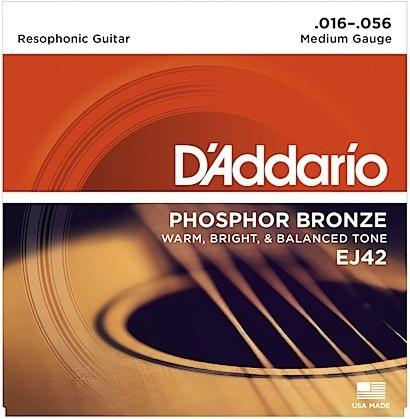 D'Addario EJ42 Phosphor Bronze Resonator/Dobro 16-56