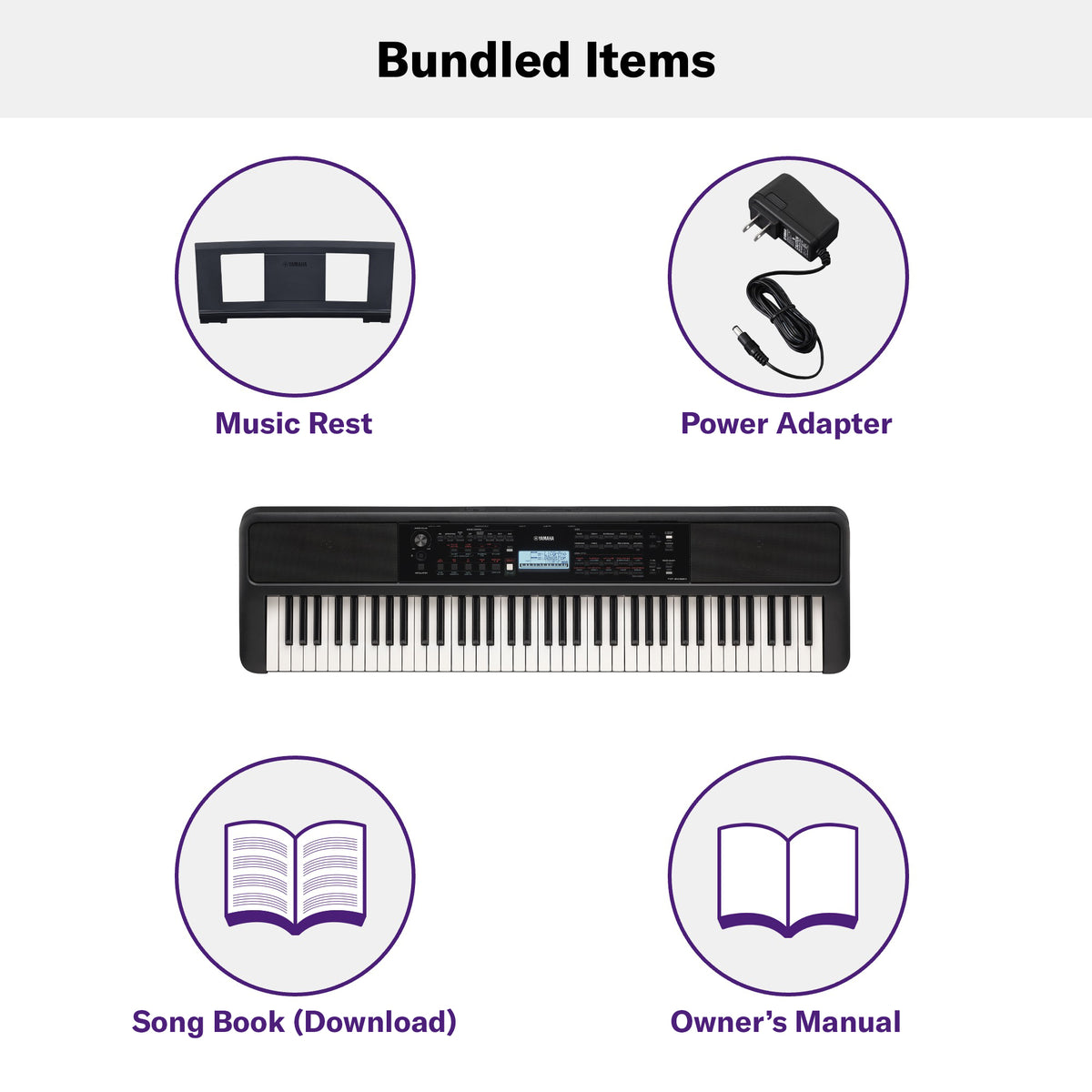 Yamaha PSREW320 76-Key Portable Keyboard - With AC Adapter 7