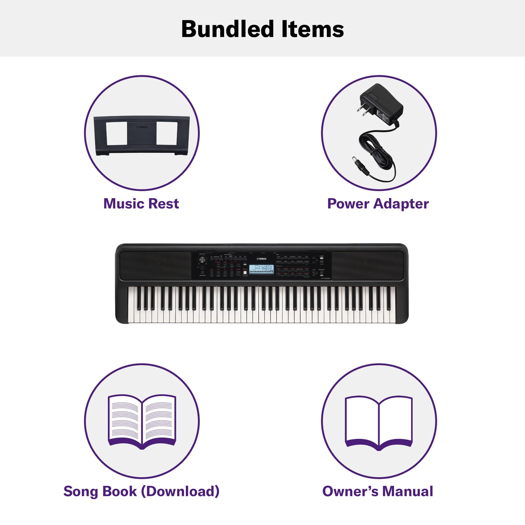 Yamaha PSREW320 76-Key Portable Keyboard - With AC Adapter 7