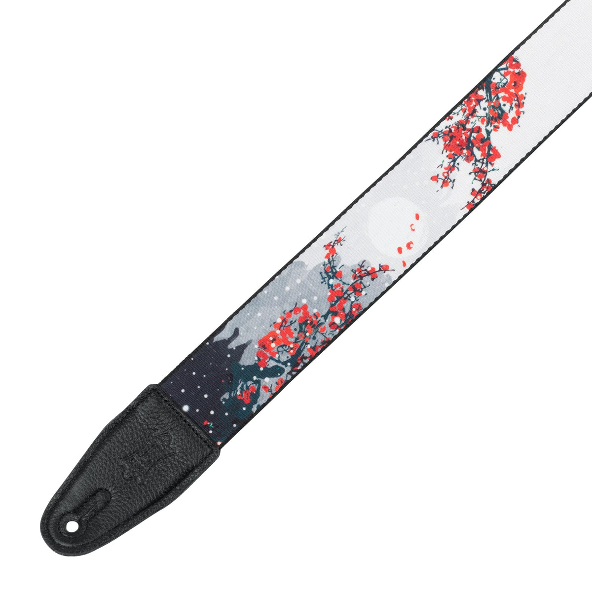 Levy MPD2-116 2-Inch Wide Polyester Guitar Strap (Cherry Blossoms & Snow) 2